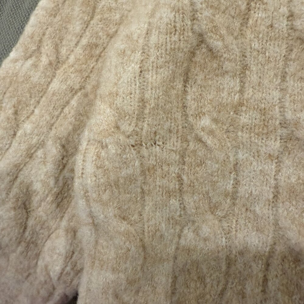 J.Crew Crewcuts Girls Cable Knit Mockneck Sweater Beige Cream Wool Blend XS 4-5 - Picture 6 of 7